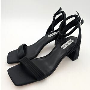 Steve Madden Women's Lavnish Block-Heel Sandals Black Size US8.5M